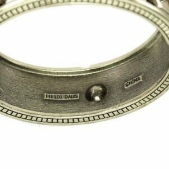 Heidi Daus Amethyst & Aquamarine Lavish Layers Crystal Art Deco Wide Bangle - Picture 3 of 7